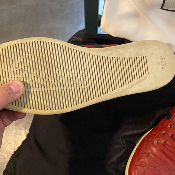 GUCCI GUCCISSIMA TRAINERS SIZE 9 OR 43 EURO FITS LIKE 9.5-10 BURNT RED COLOR - Picture 2 of 14